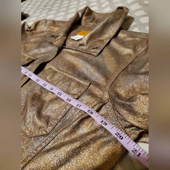 Lightweight snakeskin design metallic jacket sz 14 - Picture 6 of 8